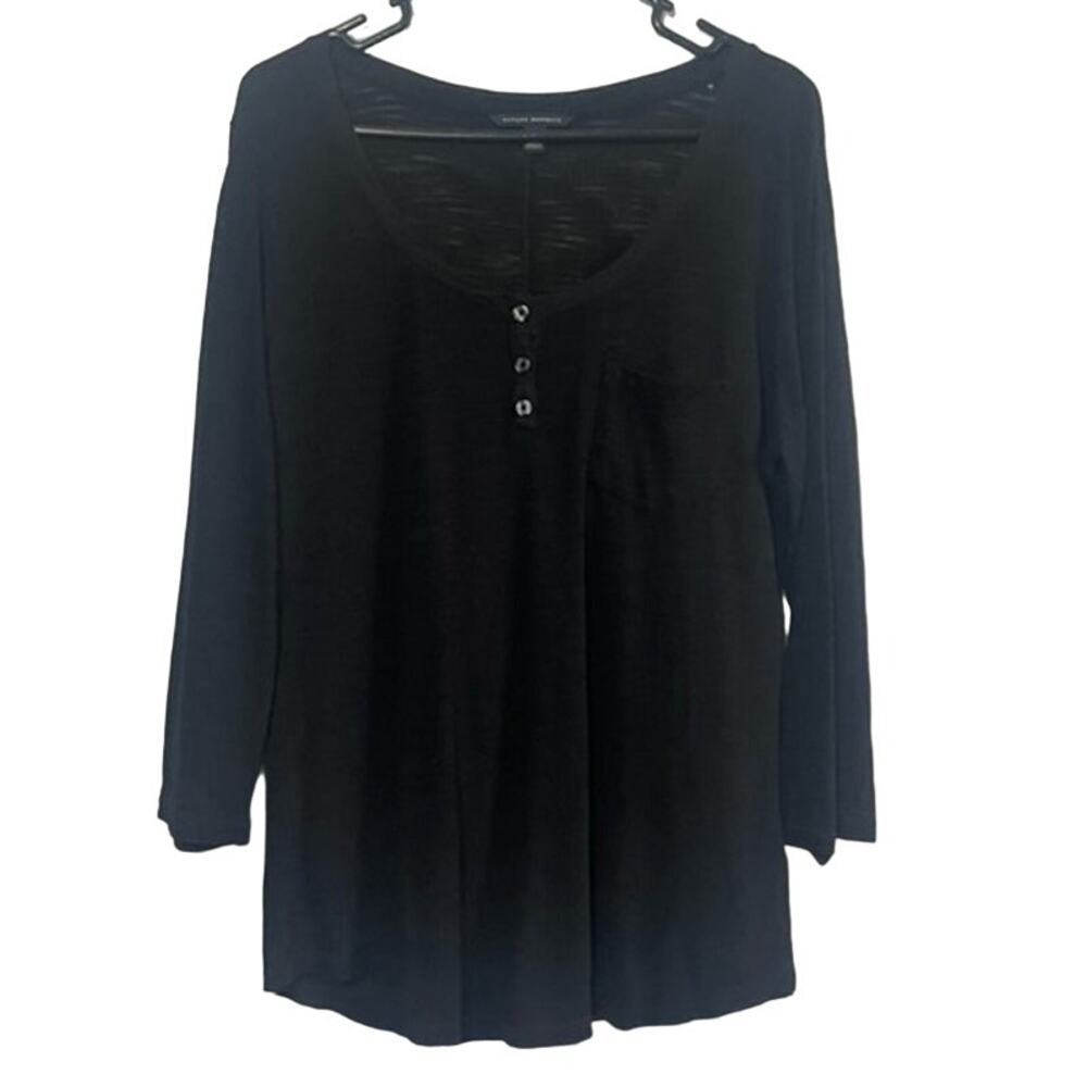 Banana Republic Long Sleeve Scoop Neck Black Size Large